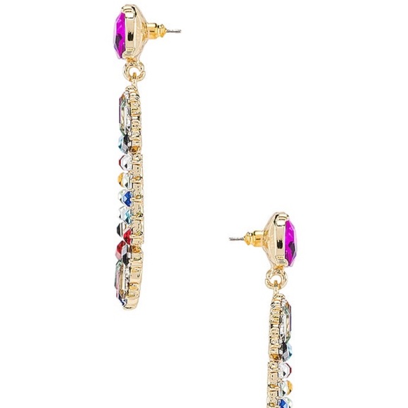 Revolve Multi-Color/Rainbow Gem Earrings, called Sasha Hoops - Picture 3 of 5
